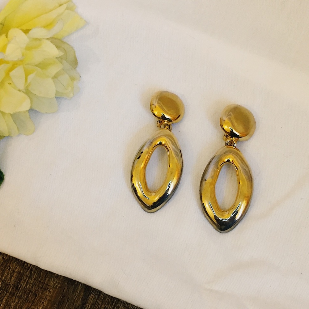 Gold Dangling Clip Ons